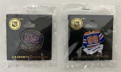 OILERS WAYNE GRETZKY RETIREMENT/TRIBUTE NIGHT LAPEL PIN SET OCTOBER 1, 1999 Foto 1 de 4