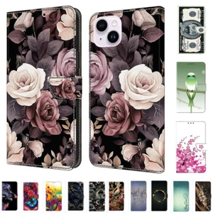 For iPhone 13 Pro Max 12 Mini 11 XS Max XR Flip Wallet Magnetic Case Stand Cover - Picture 1 of 28
