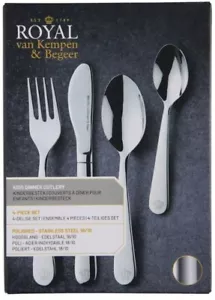KINDERBESTECK EDEL LUXUS KRONE ROYAL VAN KEMPEN BEGEER MESSER GABEL LÖFFEL NEU ! - Bild 1 von 11