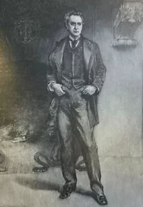 1891 Vintage Magazine Illustration Actor Edwin Booth - Picture 1 of 2