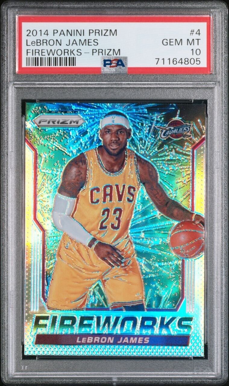 2014-15 Panini Prizm Fireworks Prizm Lebron James #4 Graded PSA 10 Gem Mint