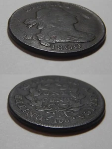 Large cent 1800 Sheldon 211 early die state perfect dies - Picture 1 of 4