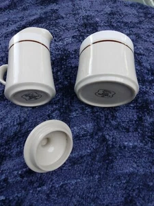 Vintage Carousel Stoneware Creamer and Sugar set 801 white - Picture 1 of 2