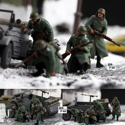 Modelo Acabado 4 Soliders Infantería Alemana Ofensiva Invierno Moscú 1/72 Casero Foto 1 de 4