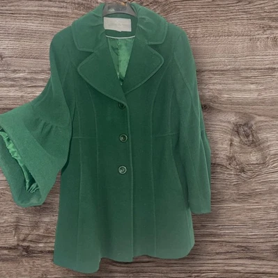 Chaqueta Abrigo Jessica Simpson Mujer Verde Mezcla Lana Guisante Preciosa Elegante - XL Foto 1 de 4
