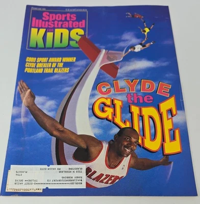 Póster de tarjeta Sports Illustrated for Kids febrero 1993 Clyde Drexler sin cortar incluido Foto 1 de 4