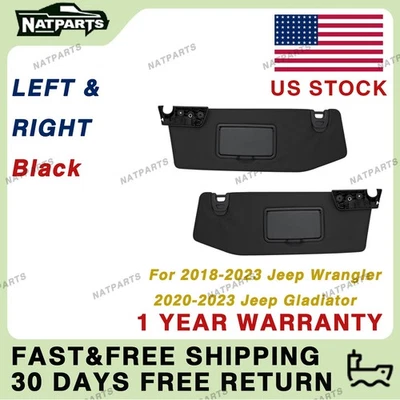 Pair Sun Visor W/O Light for18-23 JeepWrangler 20-23 JeepGladiator6CD22TX7AN - Image 1 of 4