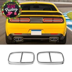 2x Tubo de escape trasero garganta tubos de escape decoración cubierta moldura para Dodge Challenger 15+ - Imagen 1 de 10