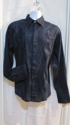 Camisa vintage FENDER para hombre nueva con etiquetas con detalles tachonados Fleur de Lis en la parte delantera y trasera talla L Foto 1 de 4