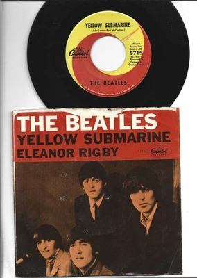 BRIT INVASION 45 W PIC SLEEVE -BEATLES - YELLOW SUBMARINE -  HEAR -1966 CAPITOL - Image 1 of 2