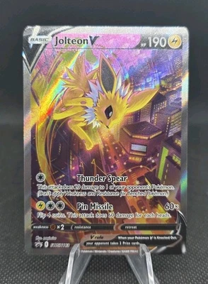 Jolteon v SWSH183 Pokémon TCG Sword & Shield Holo Black Star Promo Card - Image 1 of 4