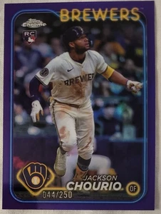 JACKSON CHOURIO RC 044/250 2024 Topps Actualización REFRACTOR PÚRPURA USC18 CERVECEROS - Imagen 1 de 3