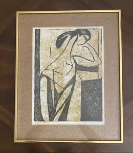 ITZHAK SANKOWSKY xilografia vintage edizione speciale firmata rumena/americana - Foto 1 di 8