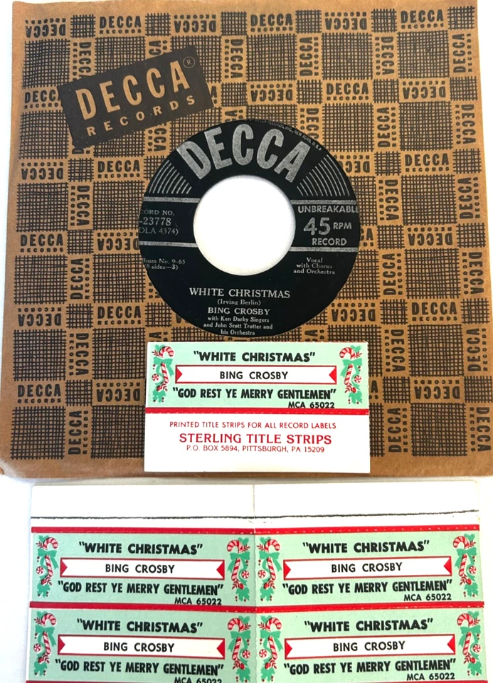Bing Crosby - White Christmas / God Rest Ye Merry - 1954 Decca 7" 45 + Extras NM - Bild 1 von 4
