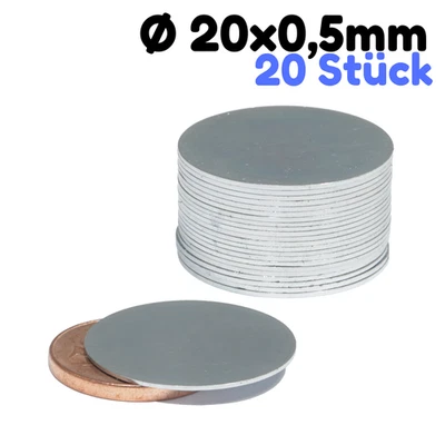 20 x Neodym Magnet Scheiben 20mm x 0,5mm Rund Dünn Flach Magnetplättchen Scheibe - Bild 1 von 4