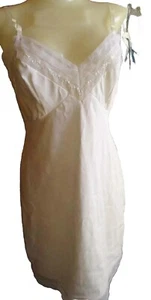 Gr. 34 KLEIN Vintage 60er Jahre Full Slip WEISS 100 % NYLON Nachthemd VASSARETTE USA - Bild 1 von 9