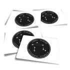 4x Rectangle Stickers - BW - Libra Constellation Stars Horoscope #40737