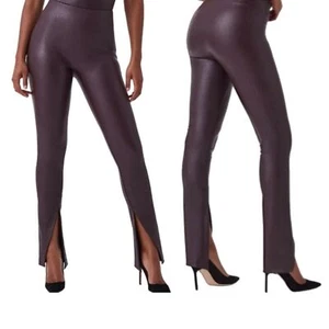 Spanx Kunstleder Leggings mit Frontschlitz Cherry Chocolate Damen Größe M - Bild 1 von 9