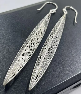 SILPADA W2796 STERLING 925 HTF STILETTO FILIGREE 3D LONG DANGLE EARRINGS (S18B) - Picture 1 of 8