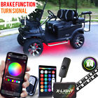  4pc RGB LED Golf Cart Underbody Underglow Light Kit Fits EZ-GO W/Turn Signal 