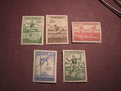 Belgium Scott# B480-84 Track & Javelin 1950 MNH C24 - Image 1 of 2