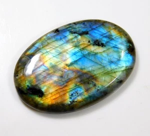 107 Ct Natural Multi Purple Fire Labradorite Oval Cabochon Gemstone DG=14 - Picture 1 of 4