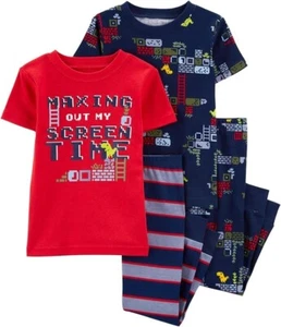 Carter's Boy's 4 Piece Cotton Snug fit Pajama Set (Screen Time/Gamer, 4T) - Picture 1 of 3