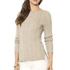 Lauren Ralph Lauren Sweater Womens Small Cable Knit Beige Long Sleeves