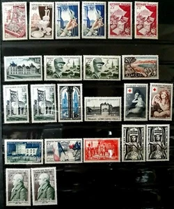 (1954) FRANZÖSISCHE BRIEFMARKEN - NR. V.BESCHREIBUNG - 23 NEUE BRIEFMARKEN CH * BEWERTUNG / 105 EURO - Bild 1 von 4