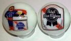 Set of 2 Pabst Blue Ribbon 1" Glass Marble With Stands # 2