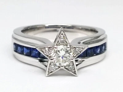 Серебряное кольцо 1/2 карата круглой огранки с фианитами новое Dallas Cowboys National Football Championship - Изображение 1 из 4