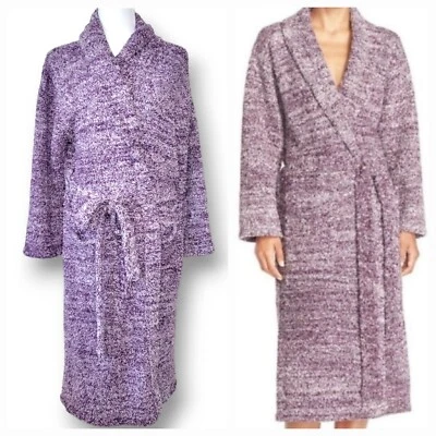 Barefoot Dreams CozyChic Heathered Plum/Lavender full Robe  SZ  1 SMALL Lounge  - Image 1 of 4