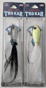2 EAGLE CLAW PRO-V BUCKTAIL JIG Trokar 5 inch 3 Oz 7/0 SHAD/GLOW - Picture 1 of 3