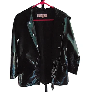 Girl's Windbreaker Jacket Black L(14) Hooded Snap Urban Republic Collection  - Picture 1 of 10