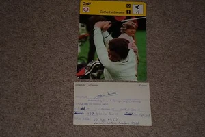 CATHERINE LACOSTE SIGNED AUTO INDEX CARD w/1978 SPORTSCASTER 1967 US OPEN CHAMP - Picture 1 of 2