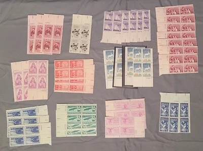 1957 US Plate Block Lot (37 Total) Scott# 1086-87, 1089-93, 1095, 1097-99 MNH - Image 1 of 4