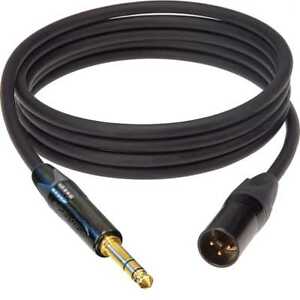 Mogami 2549 Neutrik Gold XLR-M (male) to 1/4" TRS Balanced Audio Cable Black 10'