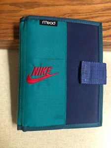 VTG NIKE MEAD MINI BINDER STUDENT PLANNER DARK BLUE/ TURQUOISE NYLON 1994 - Picture 1 of 10