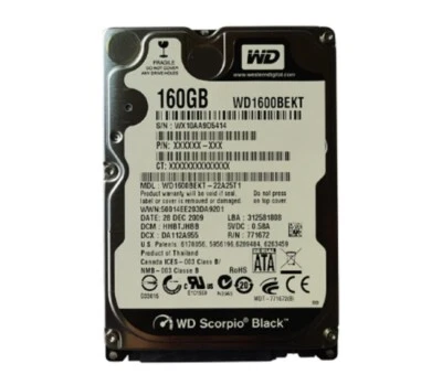 Western Digital 160GB WD1600BEKT 7200RPM 16MB 2.5" SATA Laptop HDD Hard Drive - Image 1 of 4