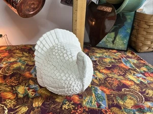 Vintage Turkey Candy Dish with Lid 5" Ceramic Bisque ready to paint 2 Pieces - Picture 1 of 5