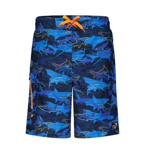 Laguna Big Boys Drawstring Electric Shark Swim Trunks Blue Size L(14/16) - Picture 1 of 11
