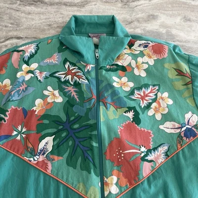 Vtg 80s Southern Stitches Floral Grandma Core Jacket 1X Whimsical Artsy Cottage - Image 1 of 4