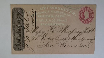 1871 Sacramento J St. Wells Fargo a San Francisco anuncio sombreado cubierta de distribuidor Foto 1 de 2