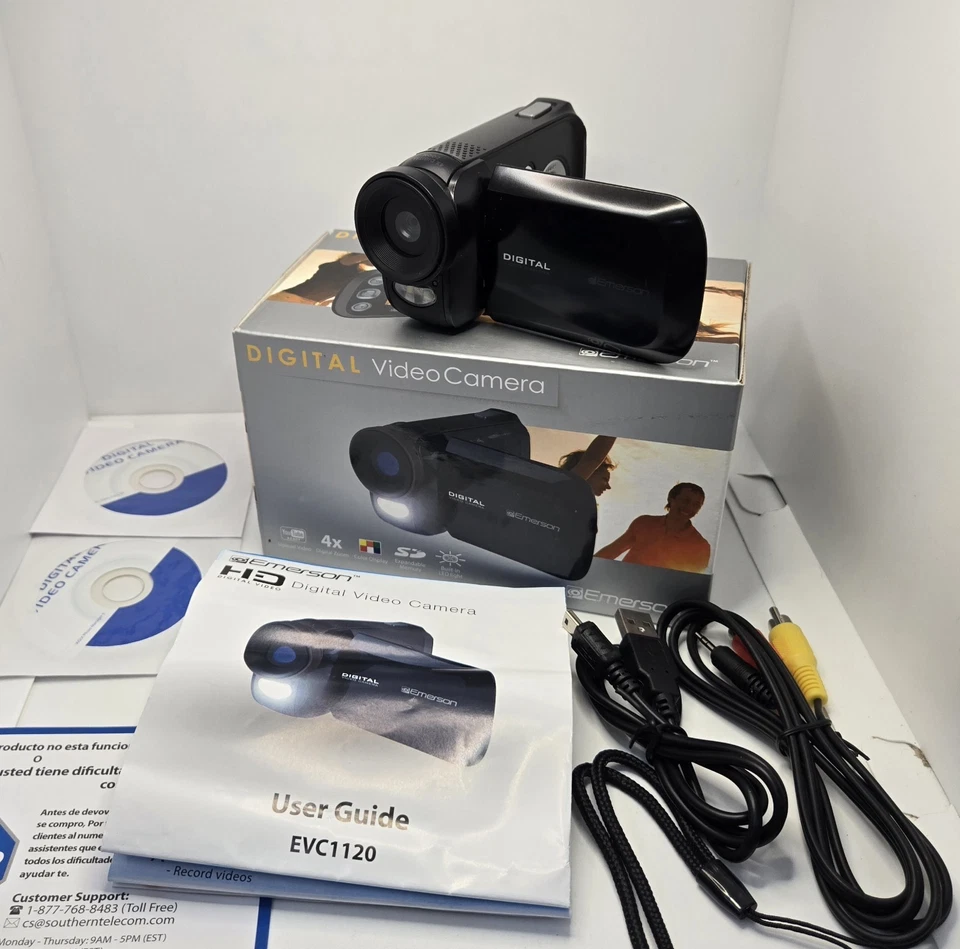 Emerson EVC1120 Digital Camera Camcorder HD Video w/ 8GB SD Memory TESTED WORKS - Image 1 of 4