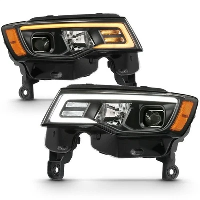 For 2017-2022 Jeep Grand Cherokee ANZO Projector Headlights W/ Plank Style Foto 1 de 4