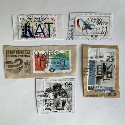 5 Germany stamps~2020~coffee service~Fritz Walter~Anna Berger~Stadt Freiburg~EU - Image 1 of 4