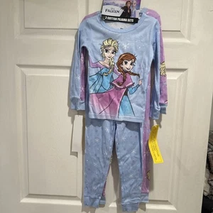Disney Frozen Elsa 2 Piece Girls Long Sleeve Pajama Set Size XSmall 4/5 - Picture 1 of 6