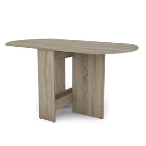 Mesa Plegable de Comedor, Mesa de Cocina Redonda Alas Abatibles Sand Roble Sonom - Imagen 1 de 6