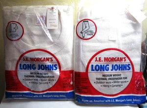 VINTAGE LONG JOHNS THERMAL UNDERWEAR J.E. MORGAN SHIRT & UNDERWEAR, NEW, 1980s - Picture 1 of 6