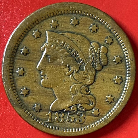 1853 BRAIDED HAIR LARGE CENT Cover